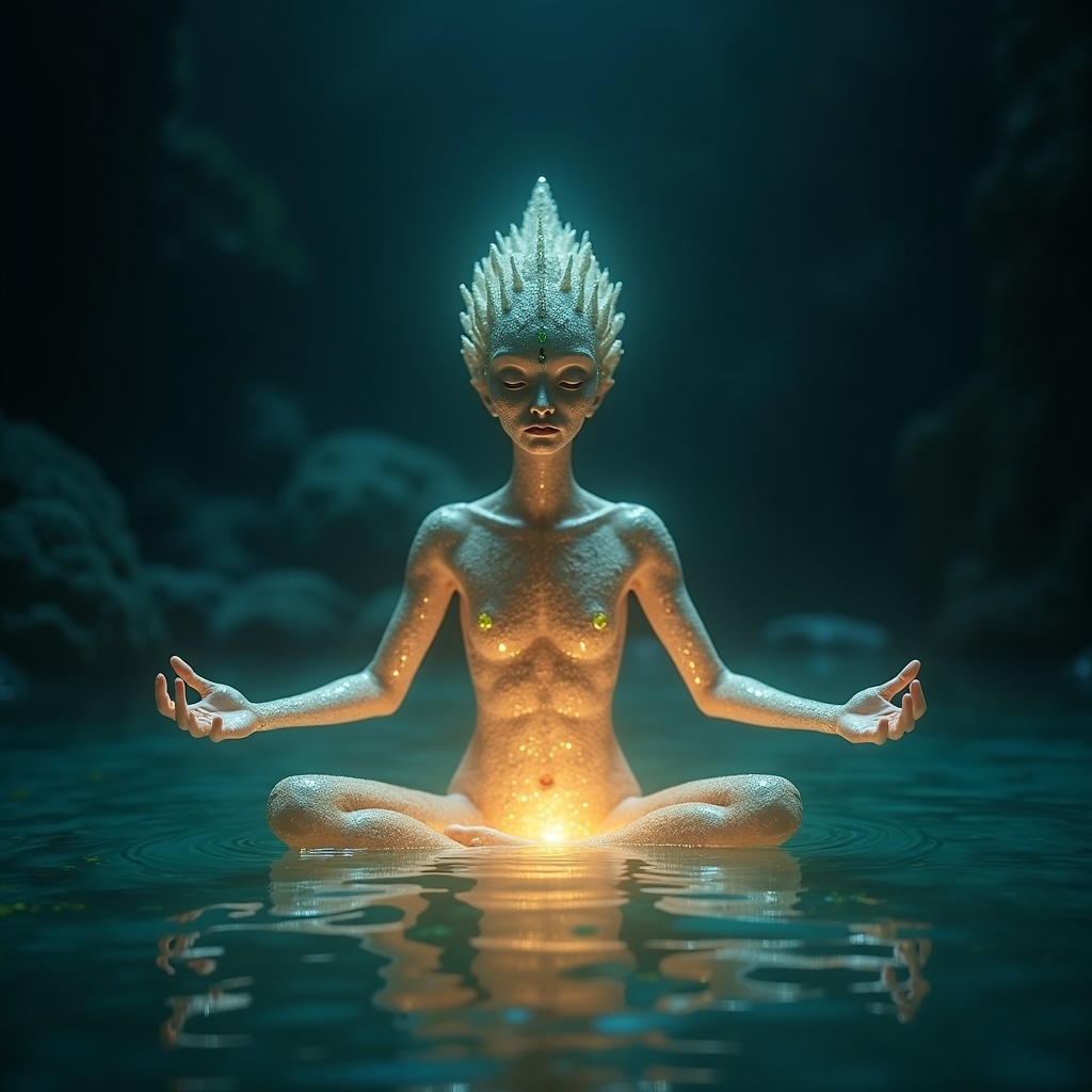 Hands opening outward and down, releasing